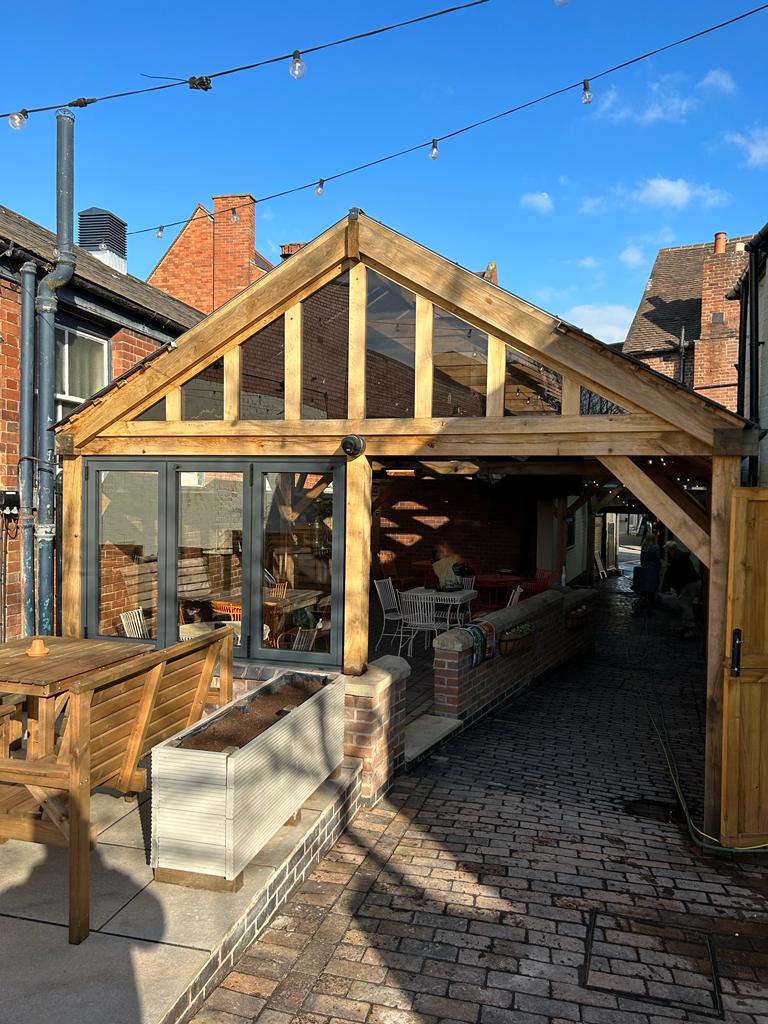 Oak Dining Area Oak Cover Oak Pergola 